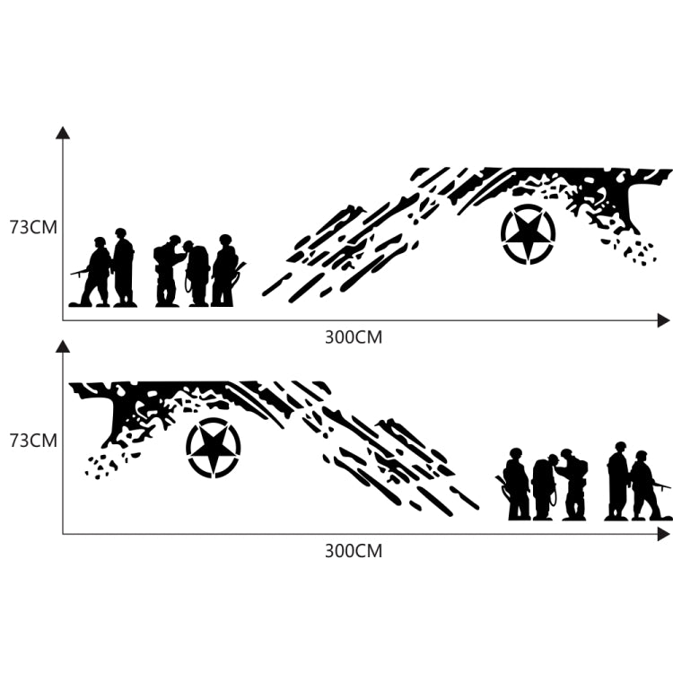 2 PCS/Set D-123 Soldiers Pattern Car Modified Decorative Sticker