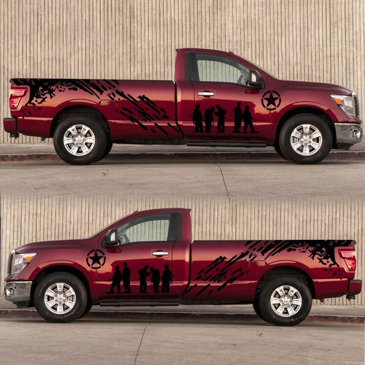 2 PCS/Set D-123 Soldiers Pattern Car Modified Decorative Sticker