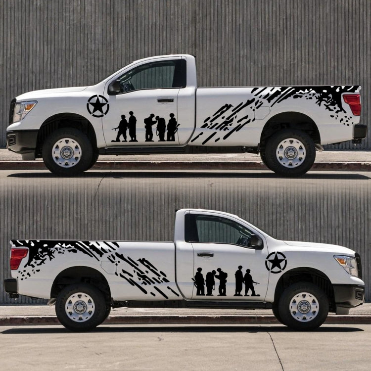 2 PCS/Set D-123 Soldiers Pattern Car Modified Decorative Sticker