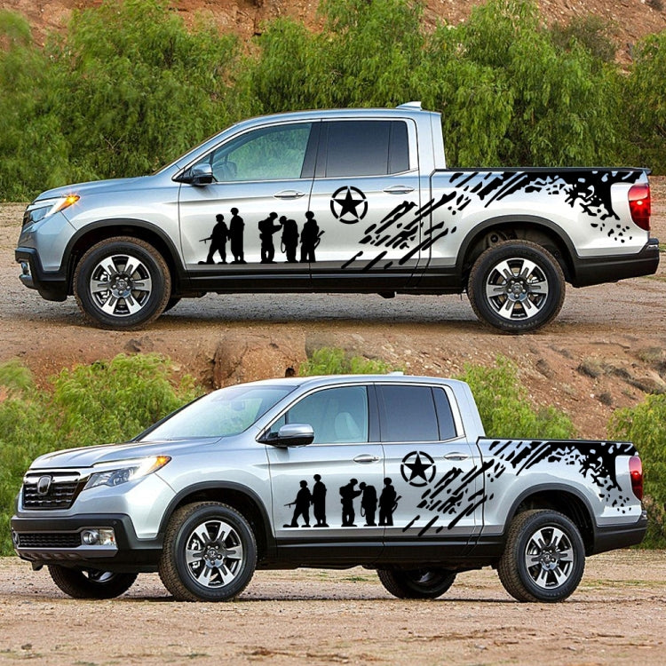 2 PCS/Set D-123 Soldiers Pattern Car Modified Decorative Sticker