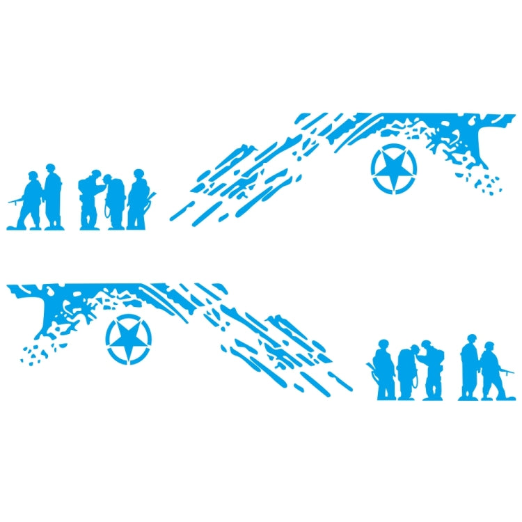 2 PCS/Set D-123 Soldiers Pattern Car Modified Decorative Sticker
