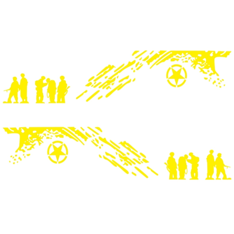 2 PCS/Set D-123 Soldiers Pattern Car Modified Decorative Sticker