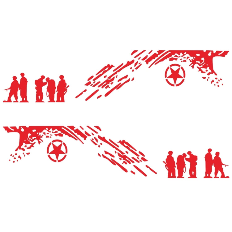 2 PCS/Set D-123 Soldiers Pattern Car Modified Decorative Sticker