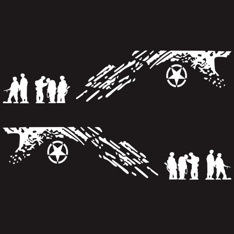2 PCS/Set D-123 Soldiers Pattern Car Modified Decorative Sticker