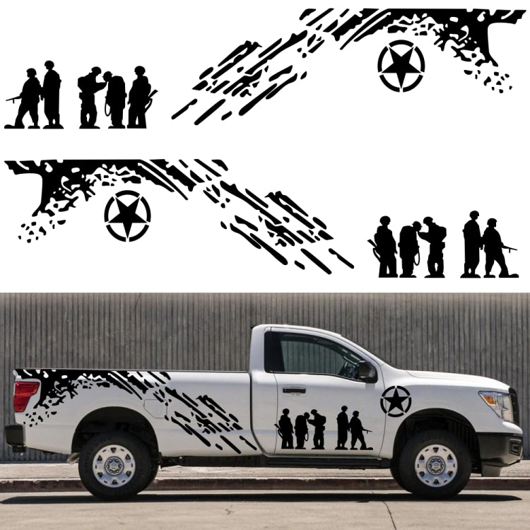 2 PCS/Set D-123 Soldiers Pattern Car Modified Decorative Sticker