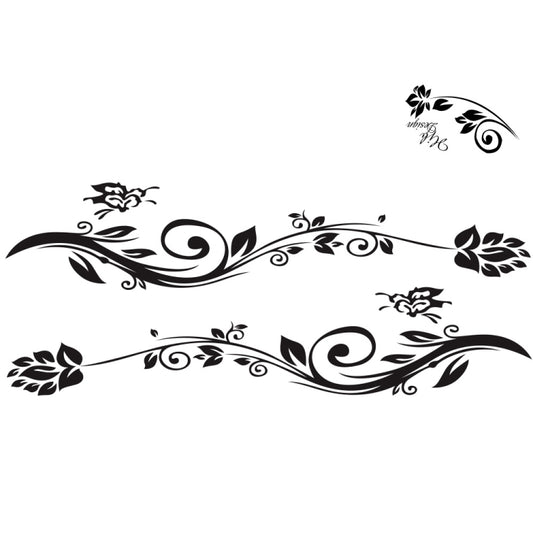 2 PCS/Set D-251 Butterfly Love Flowers Pattern Car Modified Decorative Sticker