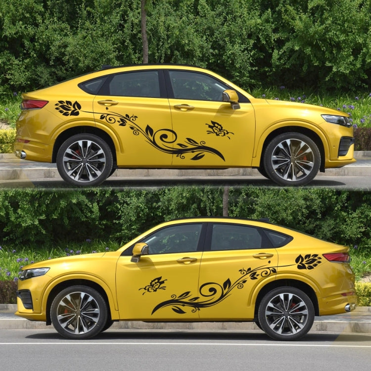 2 PCS/Set D-251 Butterfly Love Flowers Pattern Car Modified Decorative Sticker