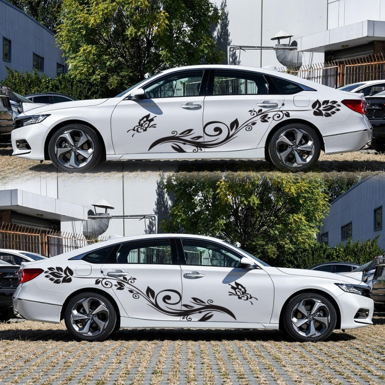 2 PCS/Set D-251 Butterfly Love Flowers Pattern Car Modified Decorative Sticker