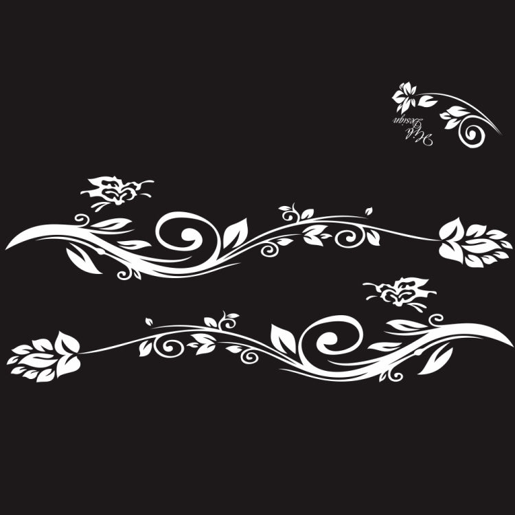 2 PCS/Set D-251 Butterfly Love Flowers Pattern Car Modified Decorative Sticker