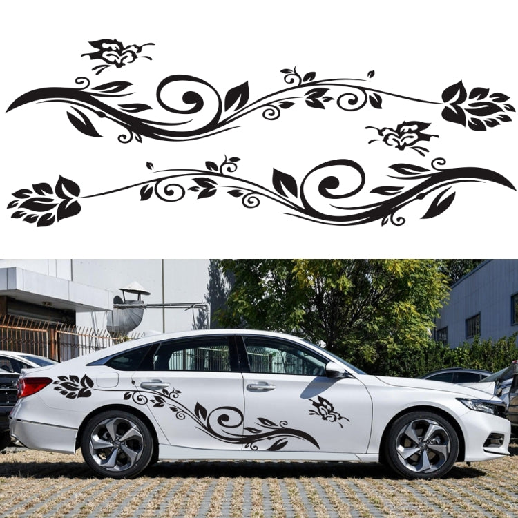 2 PCS/Set D-251 Butterfly Love Flowers Pattern Car Modified Decorative Sticker