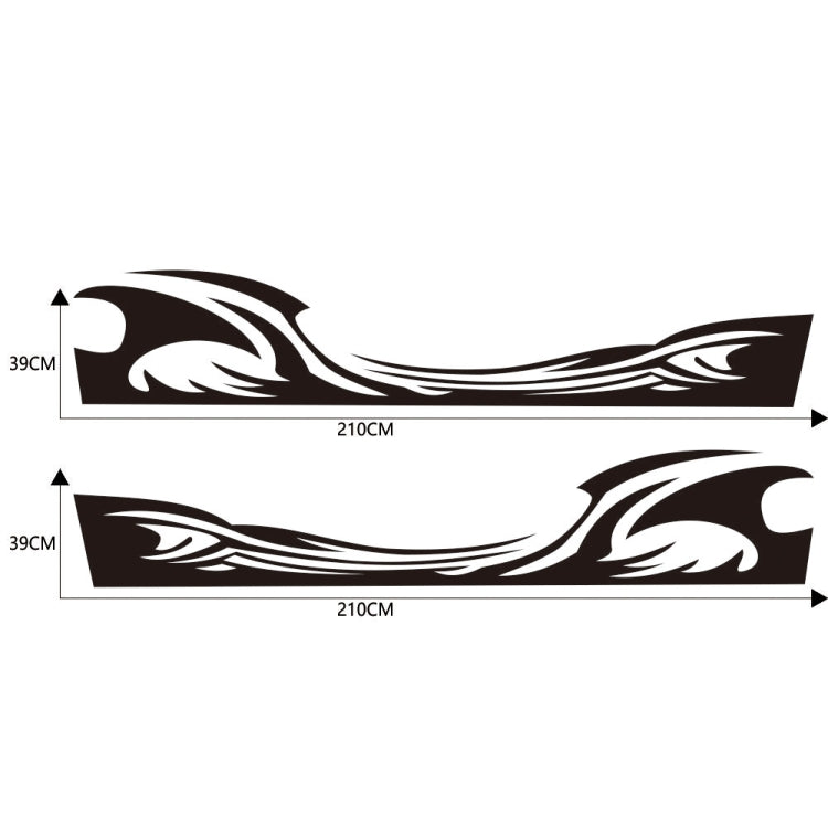 2 PCS/Set D-467 Waves Pattern Car Modified Decorative Sticker
