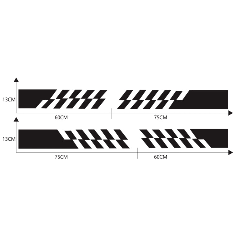 2 PCS/Set D-487 Stripe Pattern Car Modified Decorative Sticker