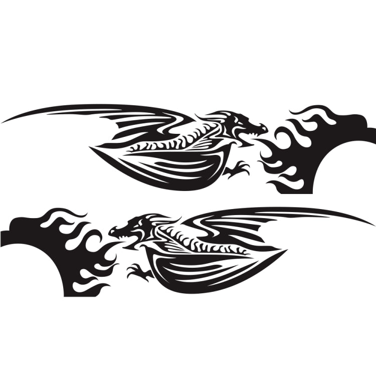 2 PCS/Set D-489 Fire-breathing Dragon Pattern Car Modified Decorative Sticker