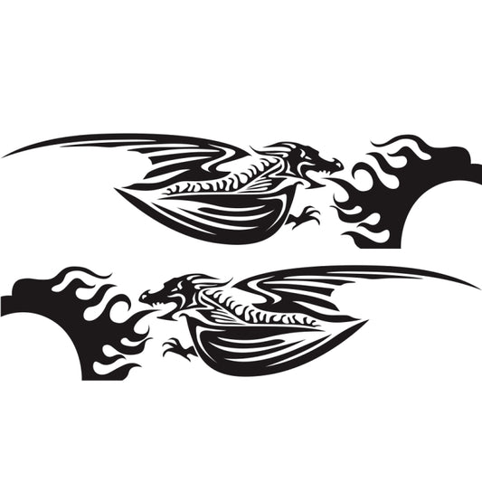 2 PCS/Set D-489 Fire-breathing Dragon Pattern Car Modified Decorative Sticker
