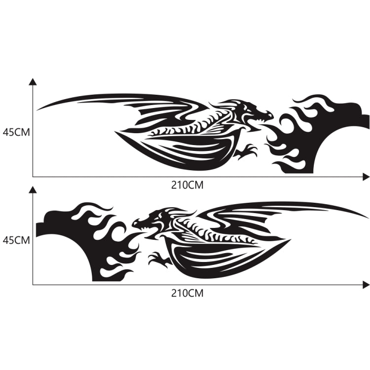2 PCS/Set D-489 Fire-breathing Dragon Pattern Car Modified Decorative Sticker