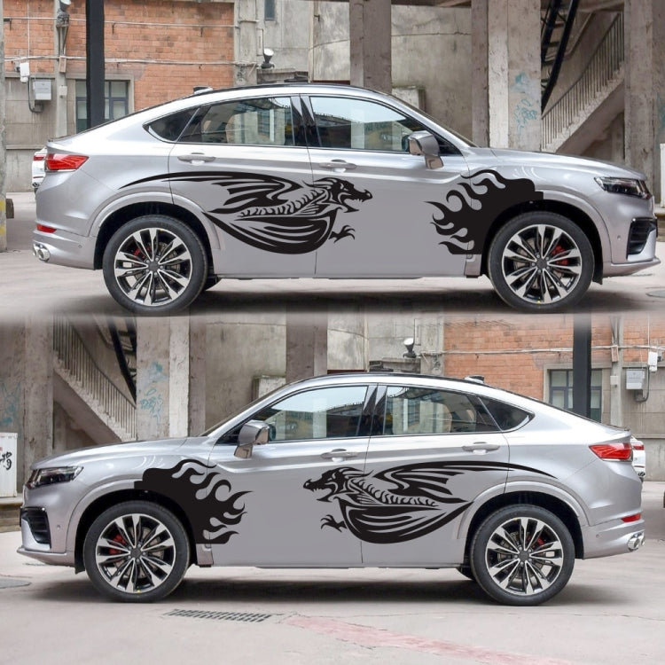 2 PCS/Set D-489 Fire-breathing Dragon Pattern Car Modified Decorative Sticker