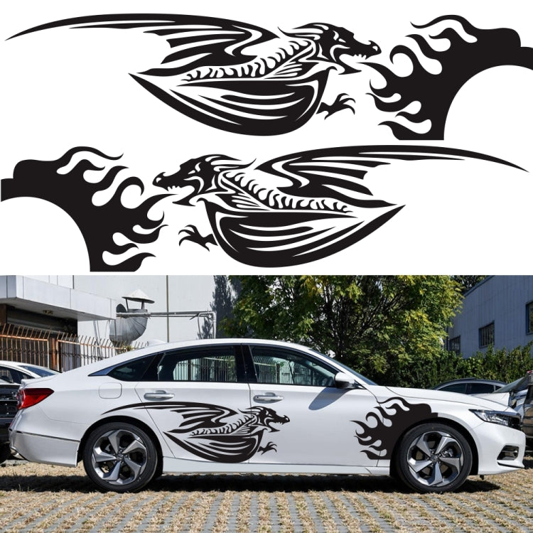 2 PCS/Set D-489 Fire-breathing Dragon Pattern Car Modified Decorative Sticker