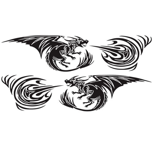 2 PCS/Set D-498 Pterosaur Spitfire Pattern Car Modified Decorative Sticker