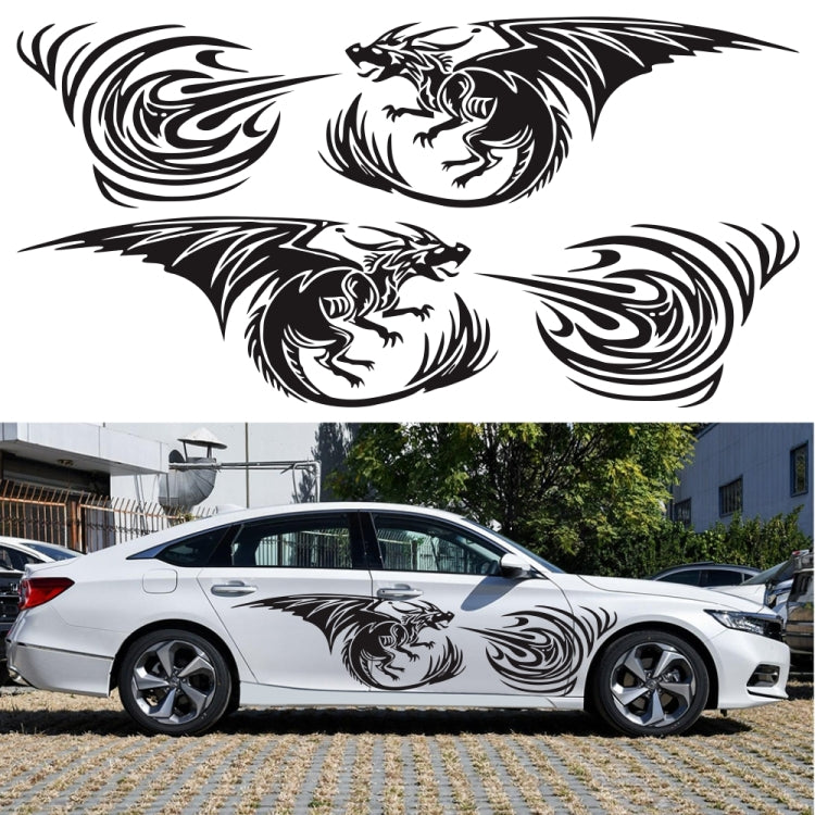 2 PCS/Set D-498 Pterosaur Spitfire Pattern Car Modified Decorative Sticker