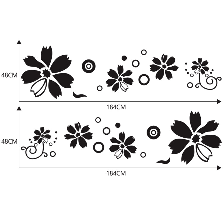 2 PCS/Set D-510 Flowers Pattern Car Modified Decorative Sticker