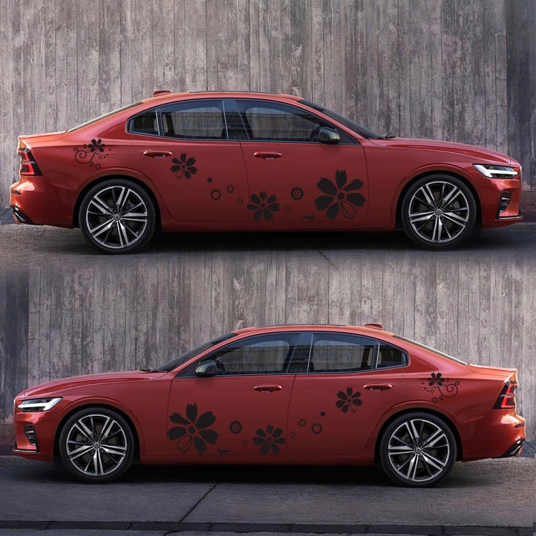 2 PCS/Set D-510 Flowers Pattern Car Modified Decorative Sticker