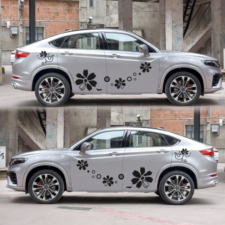 2 PCS/Set D-510 Flowers Pattern Car Modified Decorative Sticker