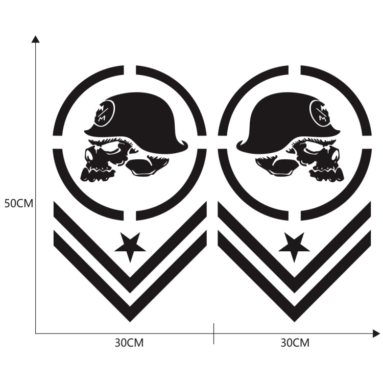 2 PCS/Set D-739 Skull Pattern Car Modified Decorative Sticker