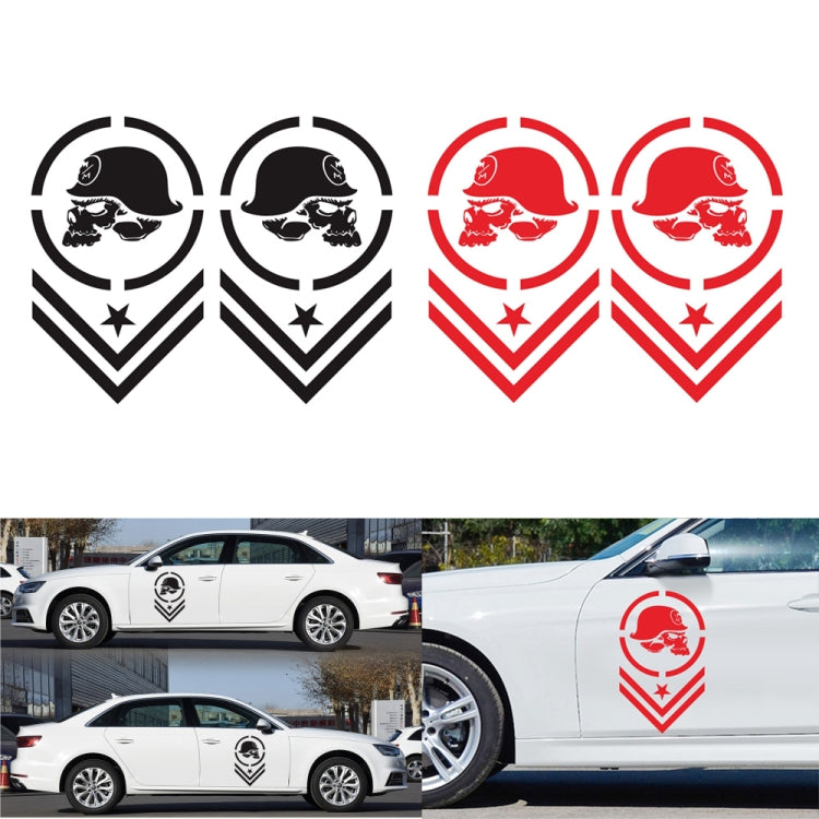 2 PCS/Set D-739 Skull Pattern Car Modified Decorative Sticker