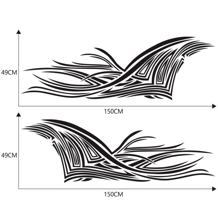 2 PCS/Set D-752 Lines Pattern Car Modified Decorative Sticker