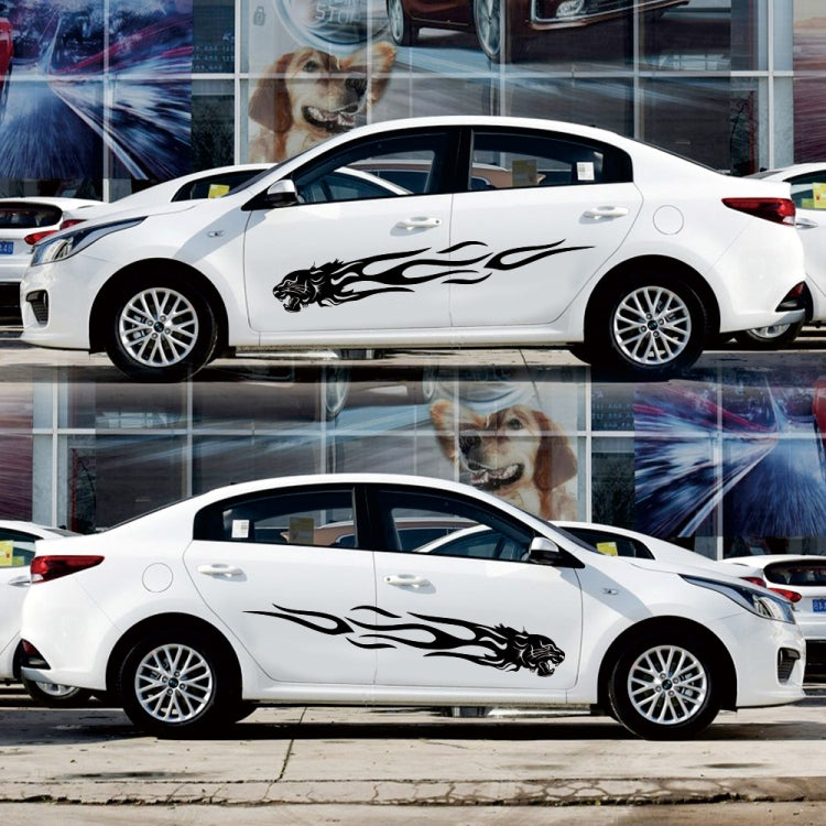 2 PCS/Set D-815 Flame Lion Pattern Car Modified Decorative Sticker