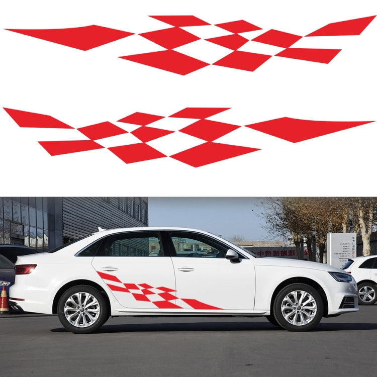 2 PCS/Set D-943 Checkered Flag Pattern Car Modified Decorative Sticker