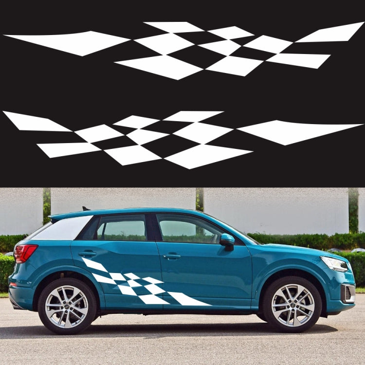 2 PCS/Set D-943 Checkered Flag Pattern Car Modified Decorative Sticker