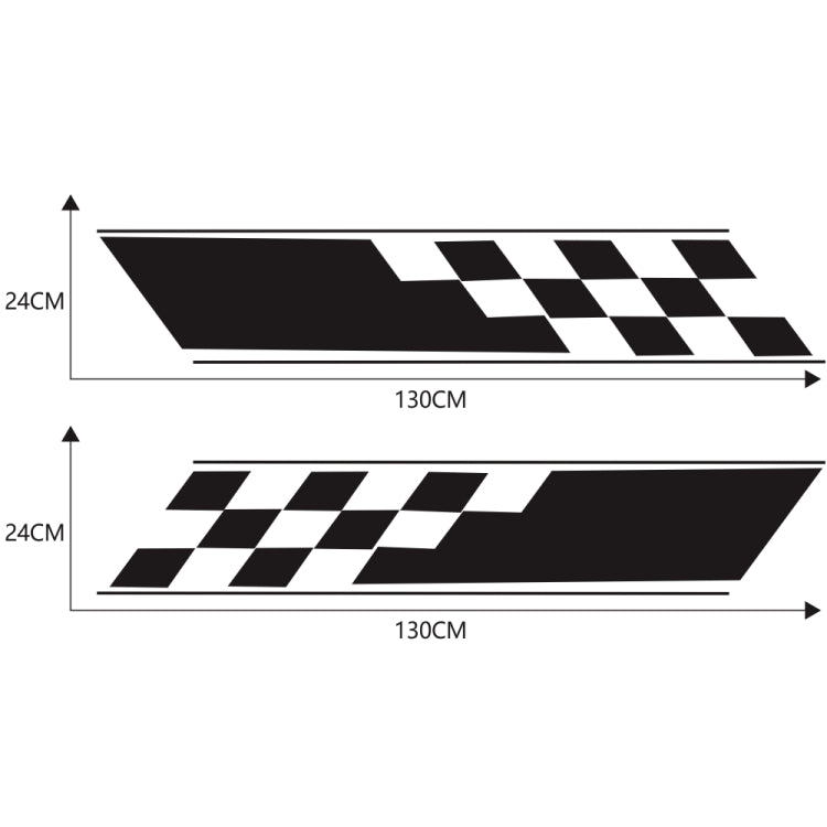2 PCS/Set D-962 Checkered Flag Pattern Car Modified Decorative Sticker