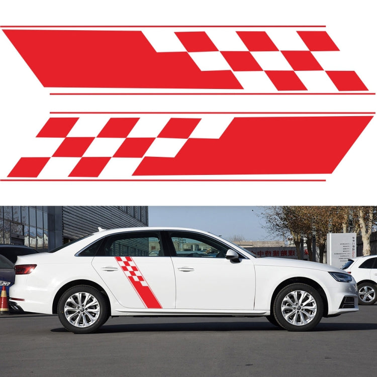 2 PCS/Set D-962 Checkered Flag Pattern Car Modified Decorative Sticker