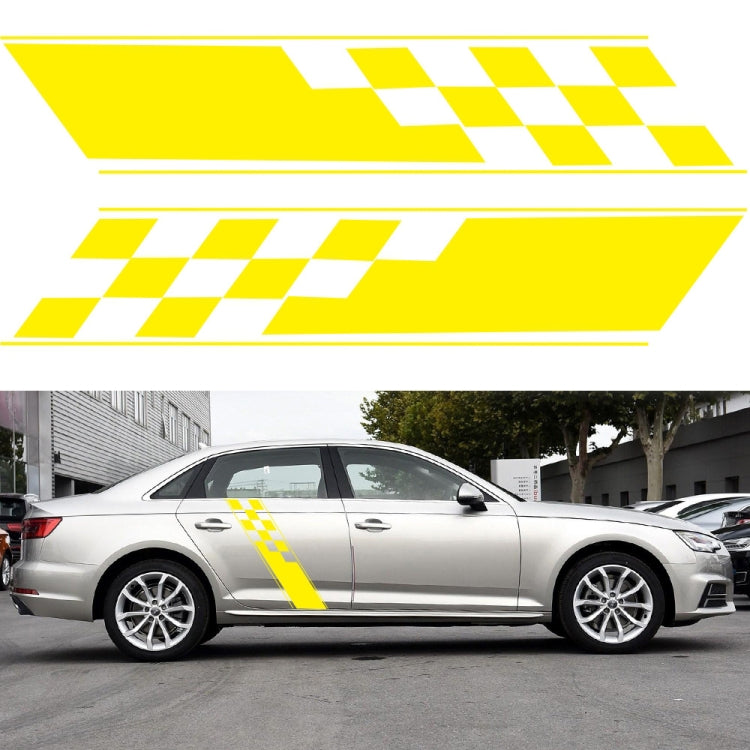 2 PCS/Set D-962 Checkered Flag Pattern Car Modified Decorative Sticker