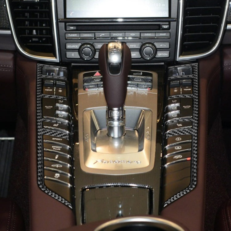 Porsche Panamera 2010-2016 Carbon Fibre Central Control Button Frame Trim Sticker - Left & Right Drive