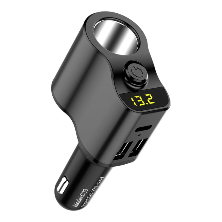 C03 Dual USB Fast Charge Car Charger Voltage Detection with Independent Switch, C03