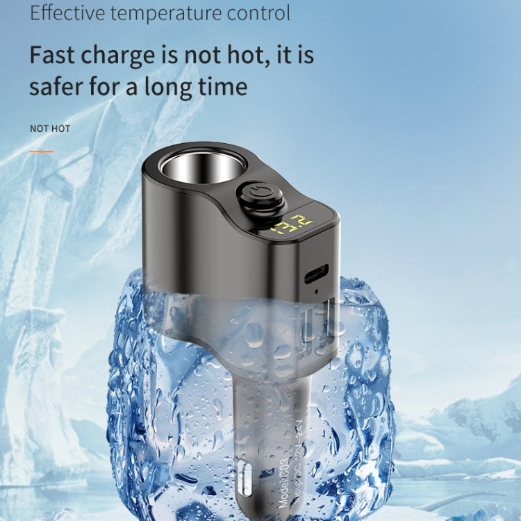 C03 Dual USB Fast Charge Car Charger Voltage Detection with Independent Switch, C03
