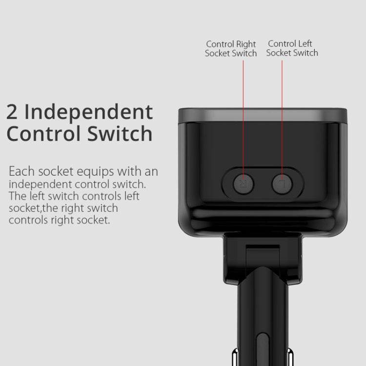 C47PQ Car Cigarette Lighter + Dual USB + Type-C Car Charger