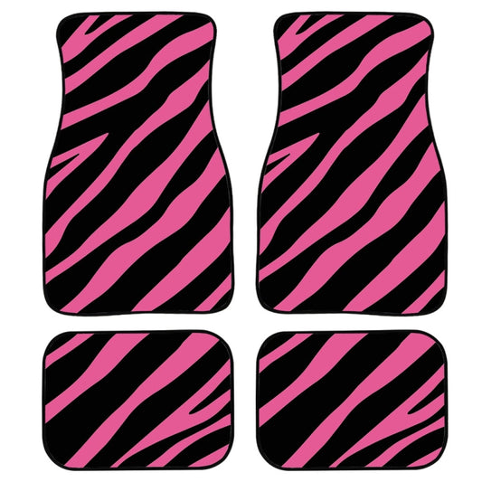 Zebra Stripe 4-in-1 Universal Car Floor Mat Set for All Seasons