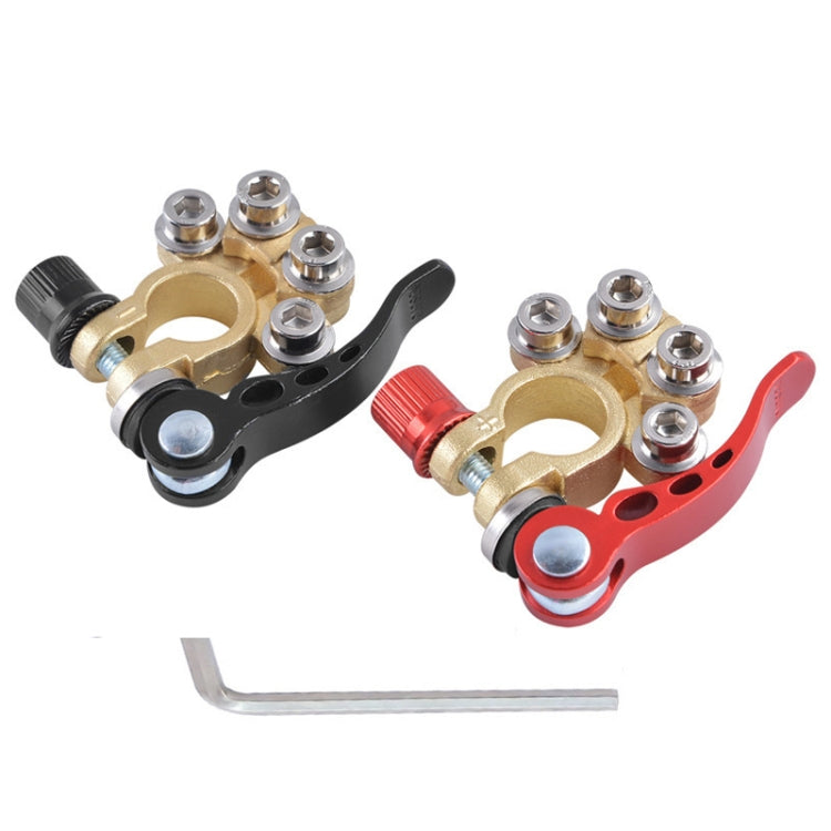 1 Pair Car Battery Terminals Quick Disconnect Cables Connectors, with L Wrench + 40A Terminal + Insulation Pad