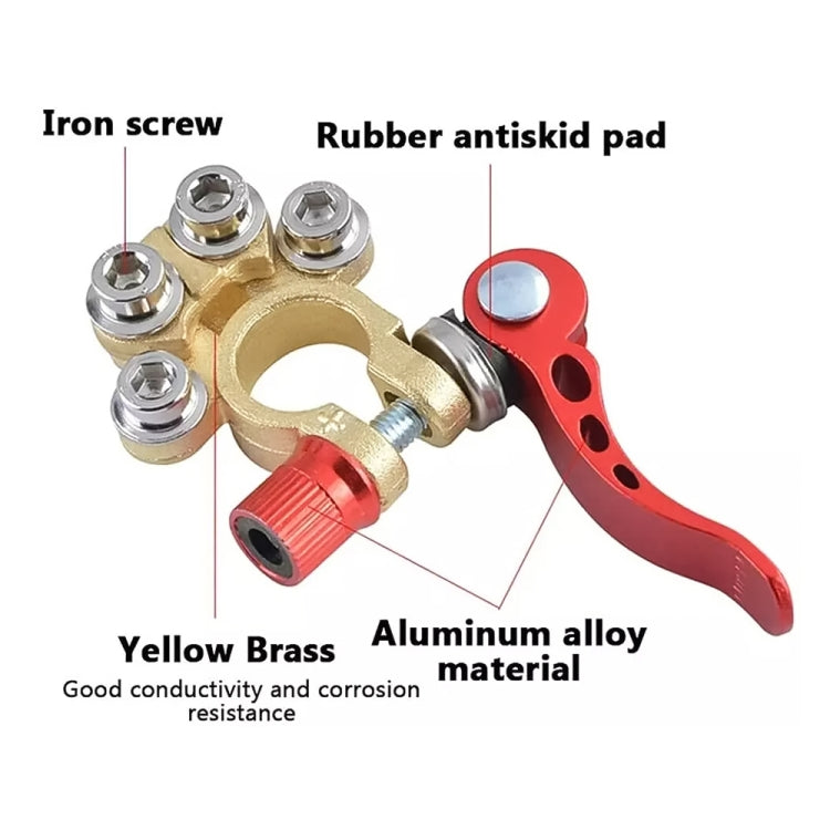 1 Pair Car Battery Terminals Quick Disconnect Cables Connectors, with L Wrench + 40A Terminal + Insulation Pad