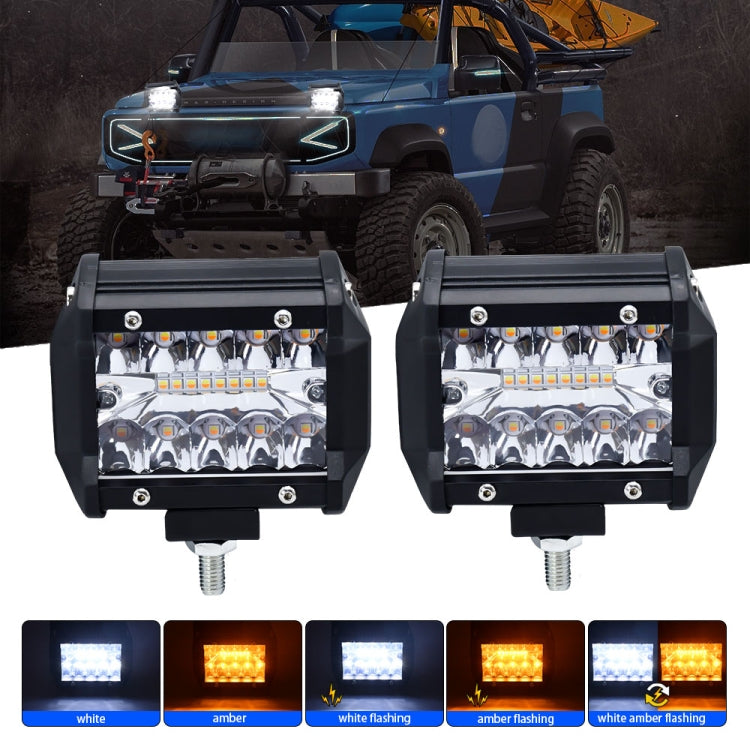 3 Row Car LED Strip Light Working Refit Off-road Vehicle Lamp Roof Strip Light with Yellow White Flash