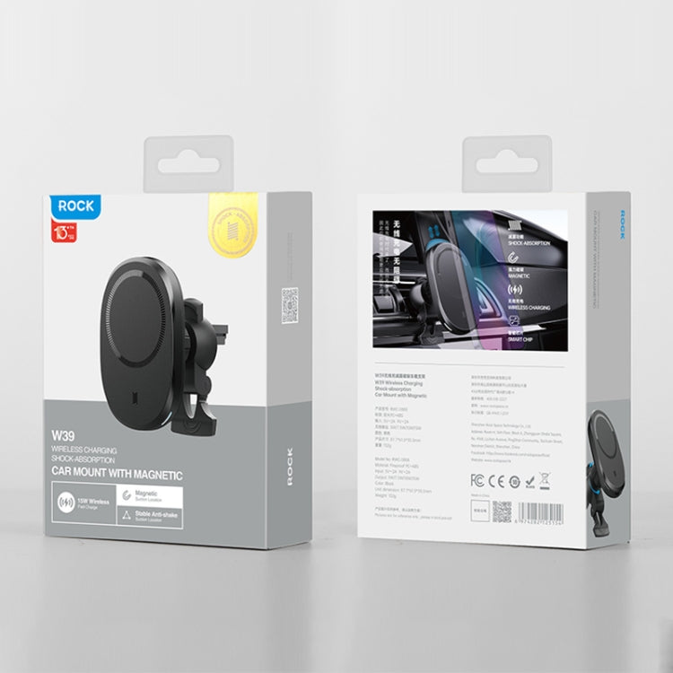 ROCK W39 Shock-absorption Magnetic Car Wireless Charging Holder