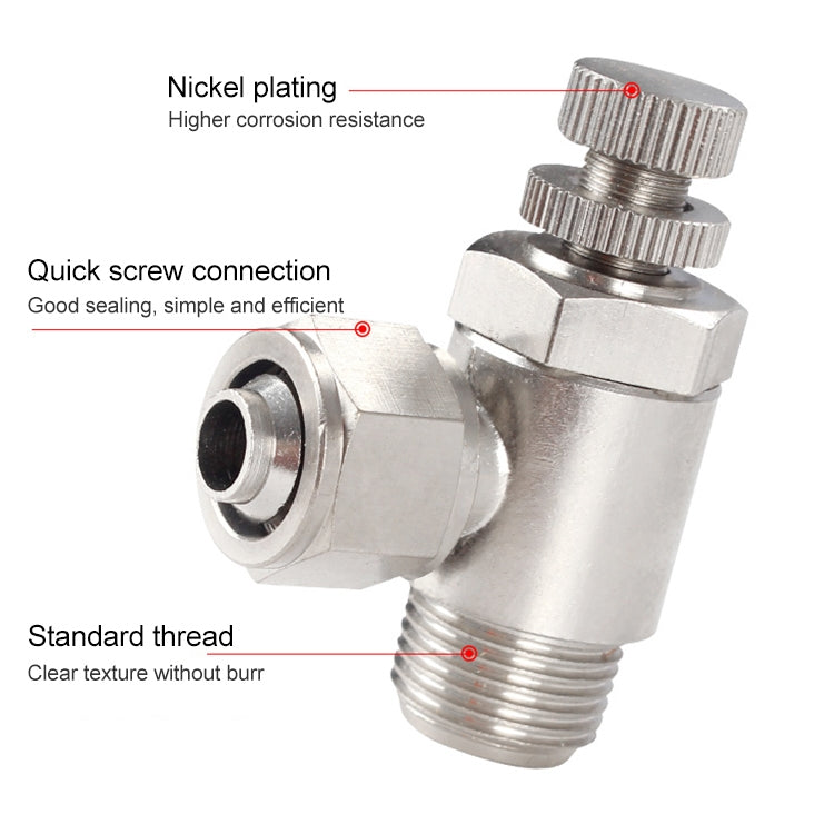 LAIZE Nickel Plated Copper Trachea Quick Fitting Throttle Valve Lock Female Connector