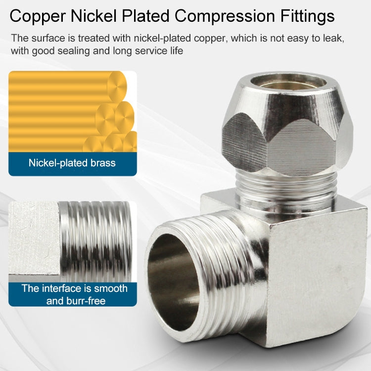 LAIZE Nickel Plated Copper Reducer Elbow Pneumatic Quick Fitting Connector