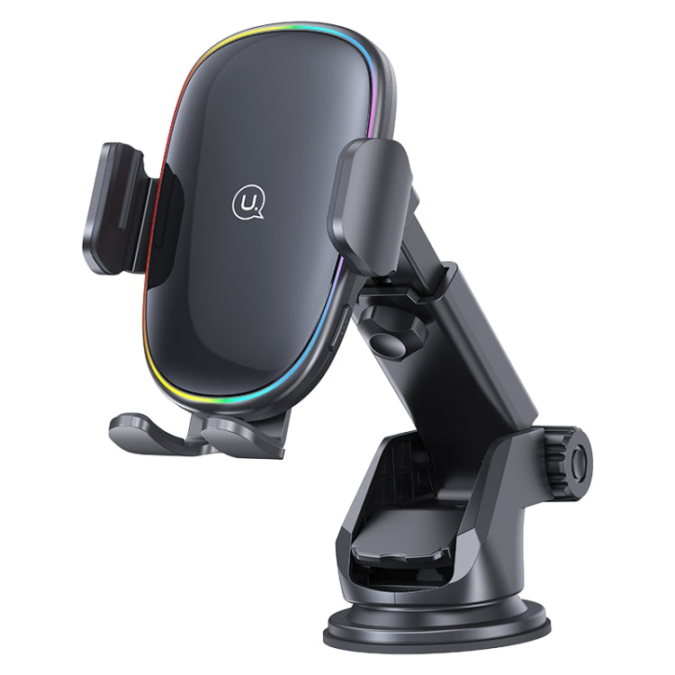 USAMS US-CD187 15W Car Wireless Charging Holder with Colourful Ambient Lights