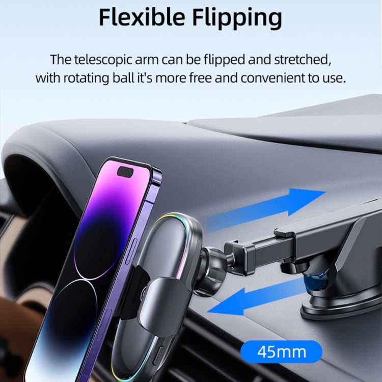 USAMS US-CD187 15W Car Wireless Charging Holder with Colourful Ambient Lights