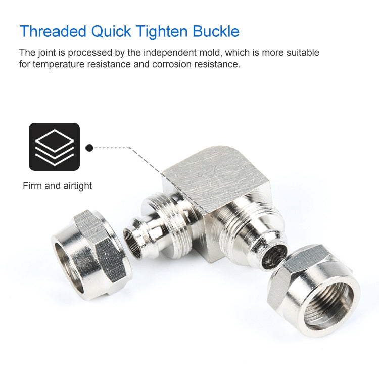 LAIZE Nickel Plated Copper Elbow Pneumatic Quick Connector