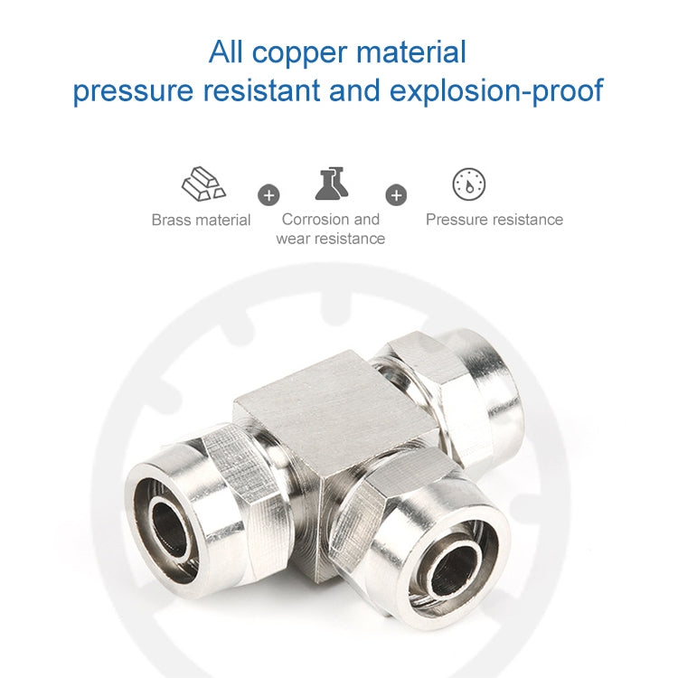 LAIZE Nickel Plated Copper Y-type Tee Pneumatic Quick Connector